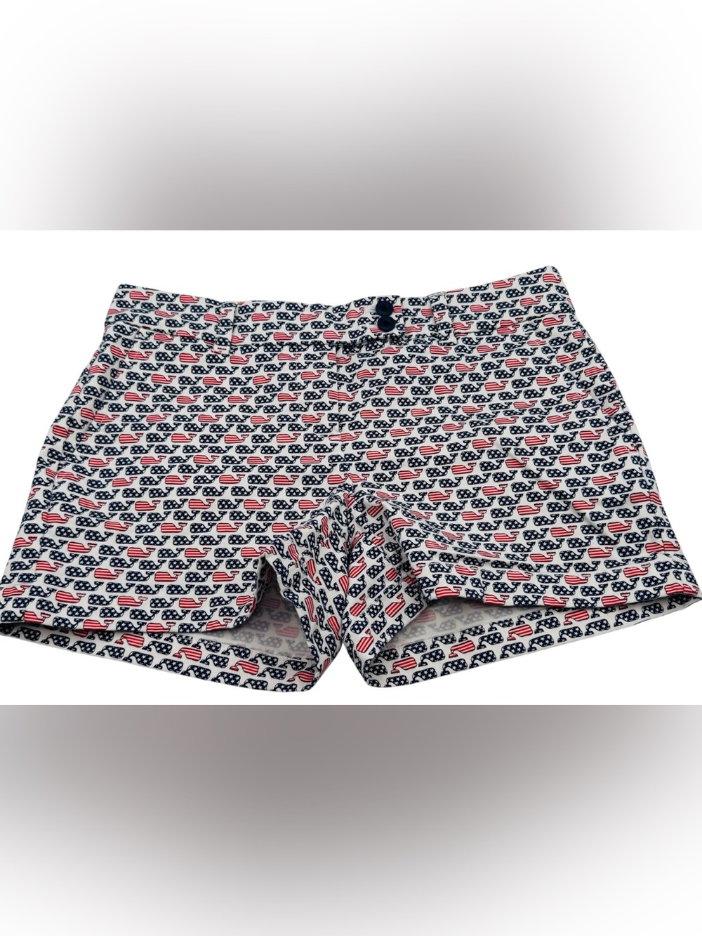 Vineyard Vines Stars and Stripes Whale Shorts 9" Rise 3" Inseam Pockets Size 4 - Picture 14 of 14